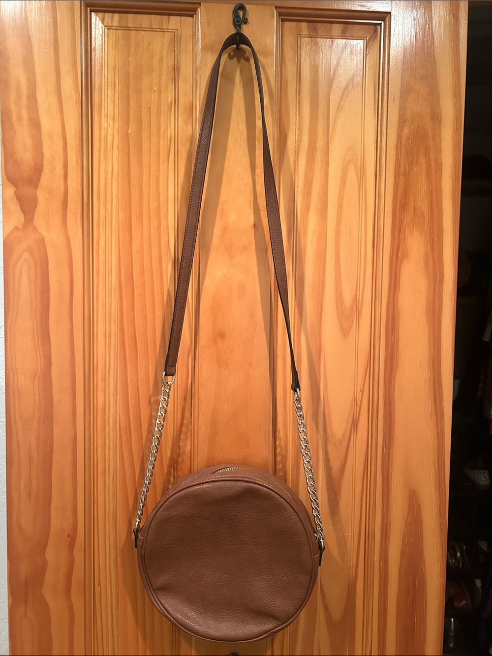 Banana Republic Brown Round Crossbody Bag with Chain Strap